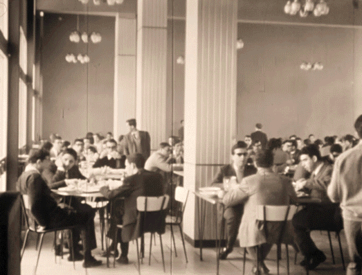 Pranzo in mensa nel 1966