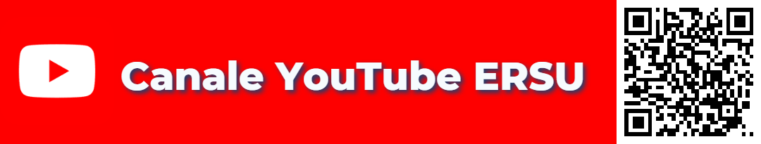 banner con QR code per iscrizione al canale Youtube dell'ERSU di Cagliari